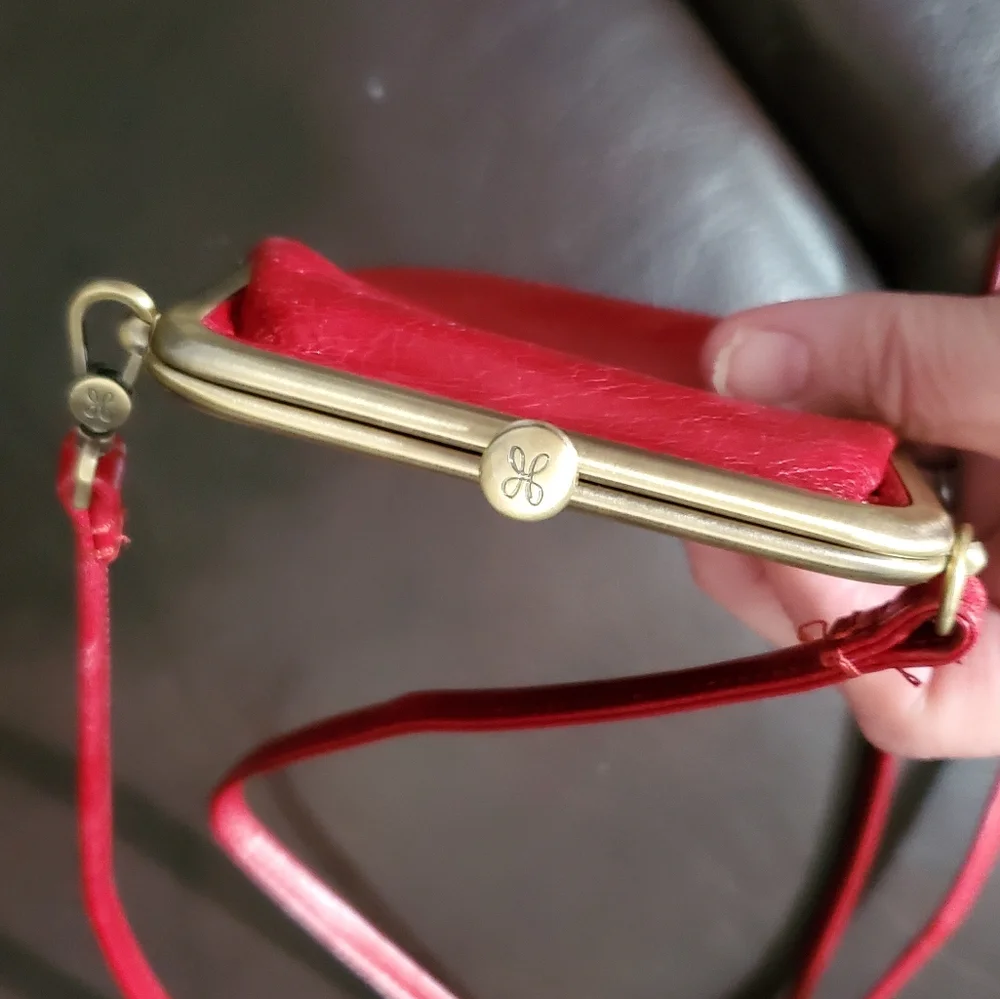 HOBO Melody Crossbody Bag Leather Cardinal Wristlet Shoulder bag EUC - Picture 3 of 8